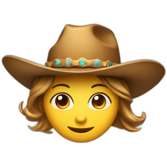 cowboy hat dancing girl emoji