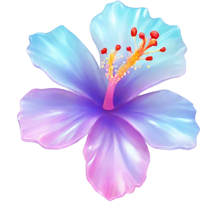 Opal crystal hibiscus flower emoji