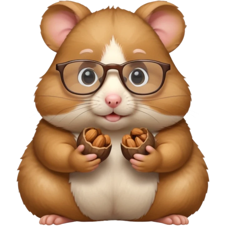 hamster holding nutz with glasses emoji