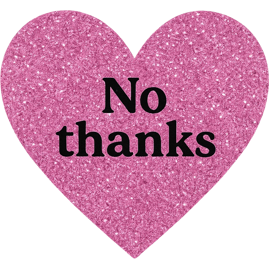  pink glitter No thanks heart, remove background emoji