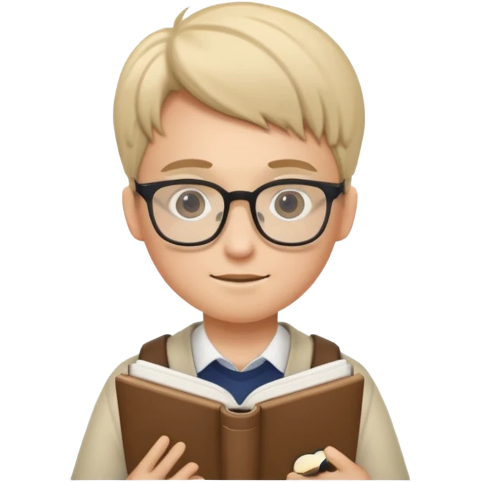 The student is studying with textbooks and notebooks open emoji