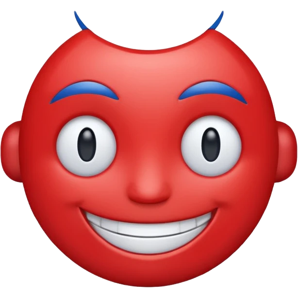 Red white and blue happy face emoji
