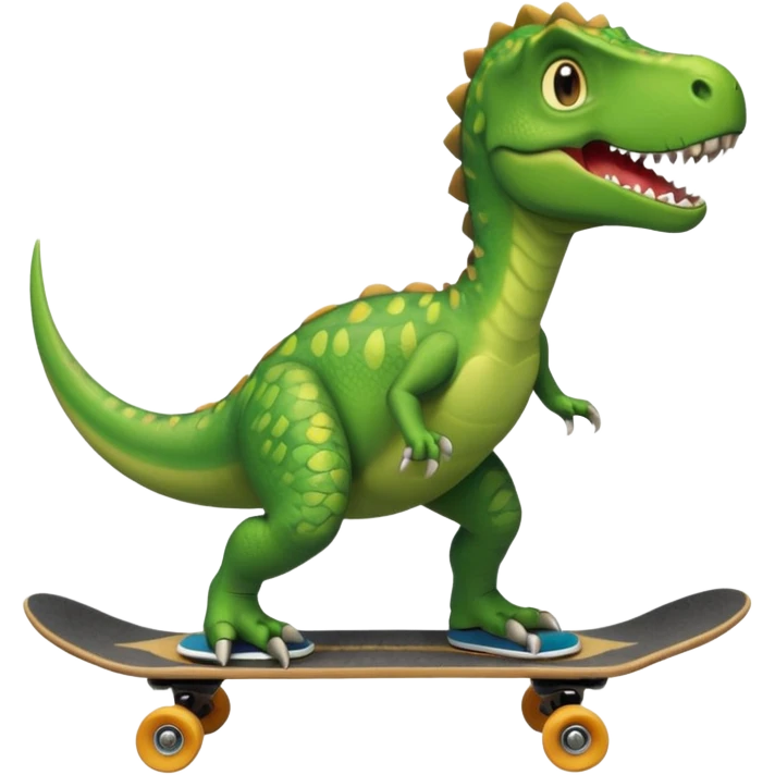 Dinosaur on a skateboard emoji