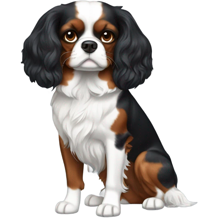 King Charles, Cavalier, black and white fur with brown elbows emoji
