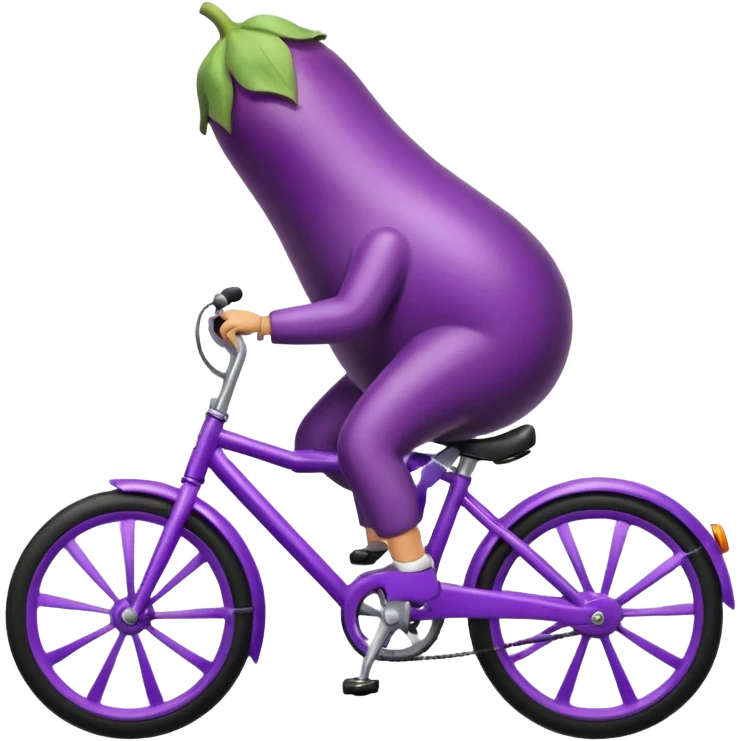 Eggplant riding a bike  emoji