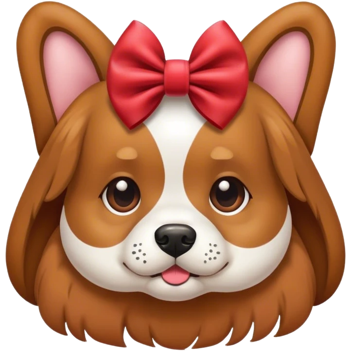 dog wearing bow emoji