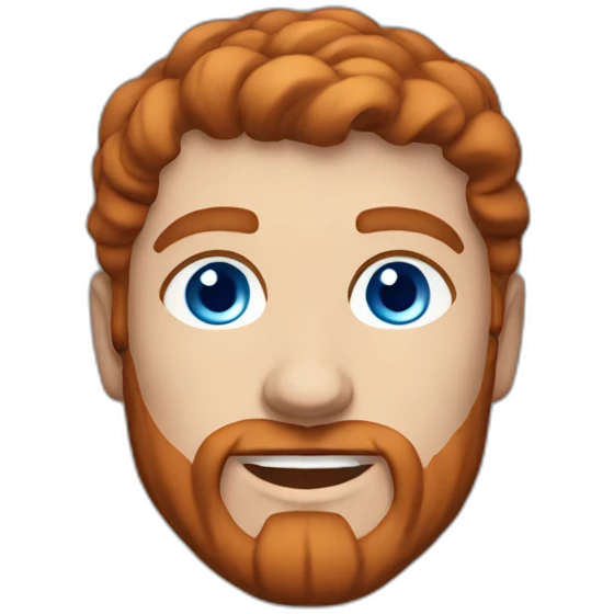 Greek god man blue eyes slick reddish hair clean shaven emoji