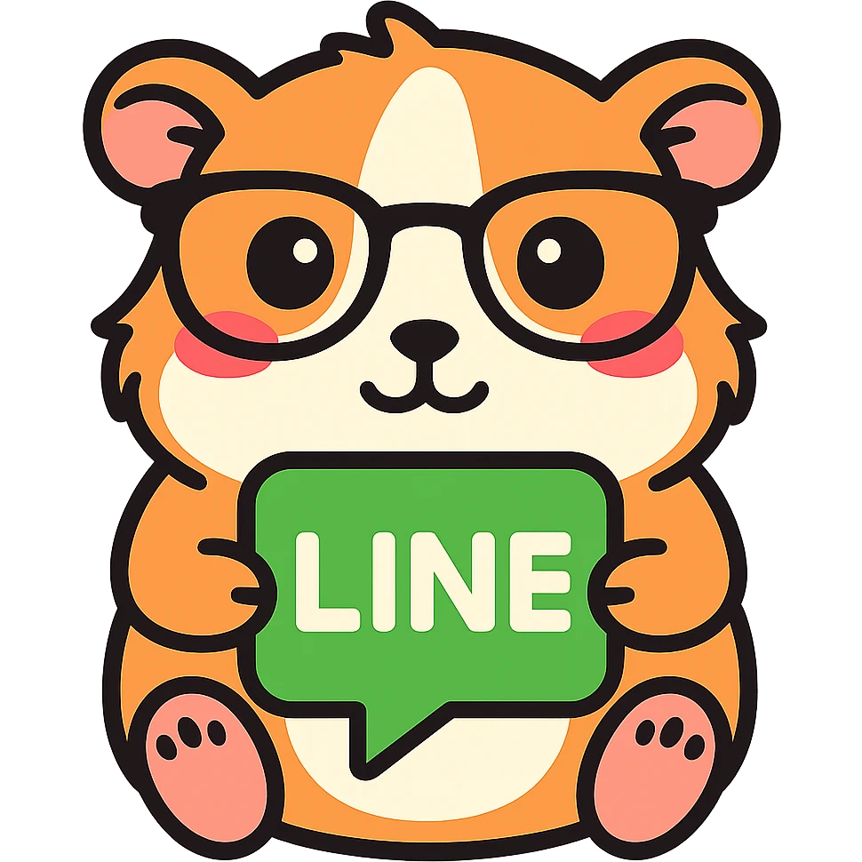 Make the guinea pig match the original reference: same face and glasses style, but holding a chat bubble for a messaging app, in a cute, outlined, colorful style. emoji