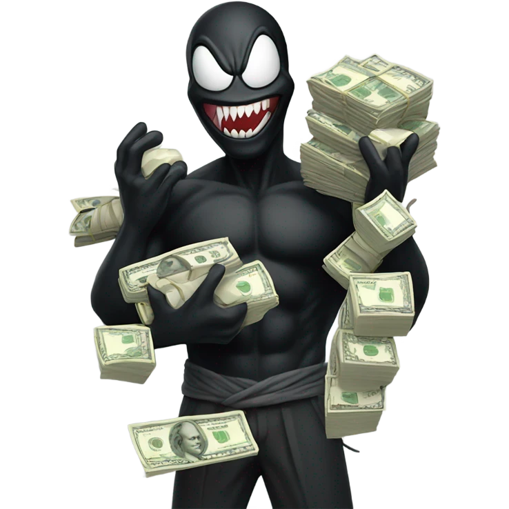Venom holding money emoji