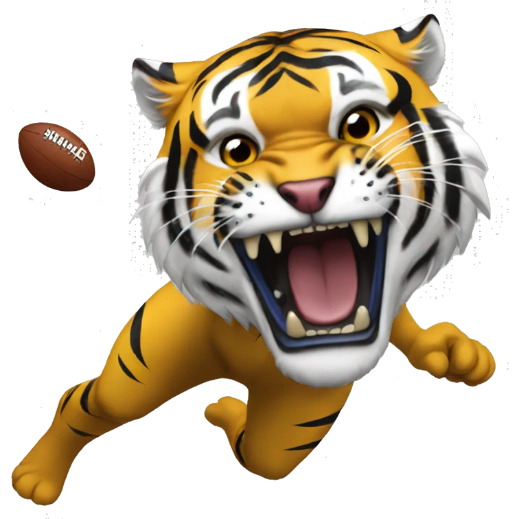 A Missouri tiger beating a kansas Jayhawk emoji