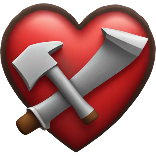 Hammer and sickle crossed in an X shape inside a heart emoji