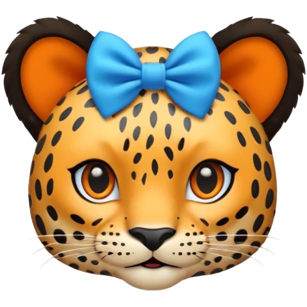leopard with blue bow emoji