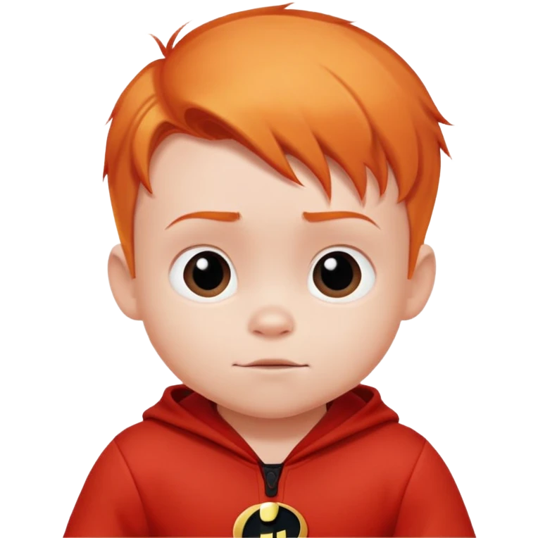 baby Jack Jack from The Incredibles with orange hair in red onesie emoji