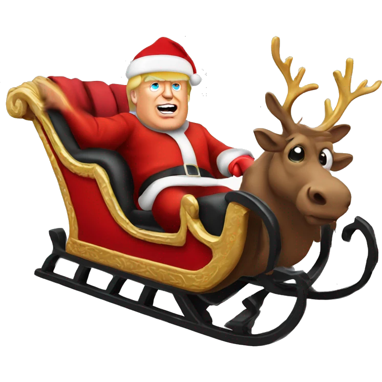 president trump in santas sleigh emoji