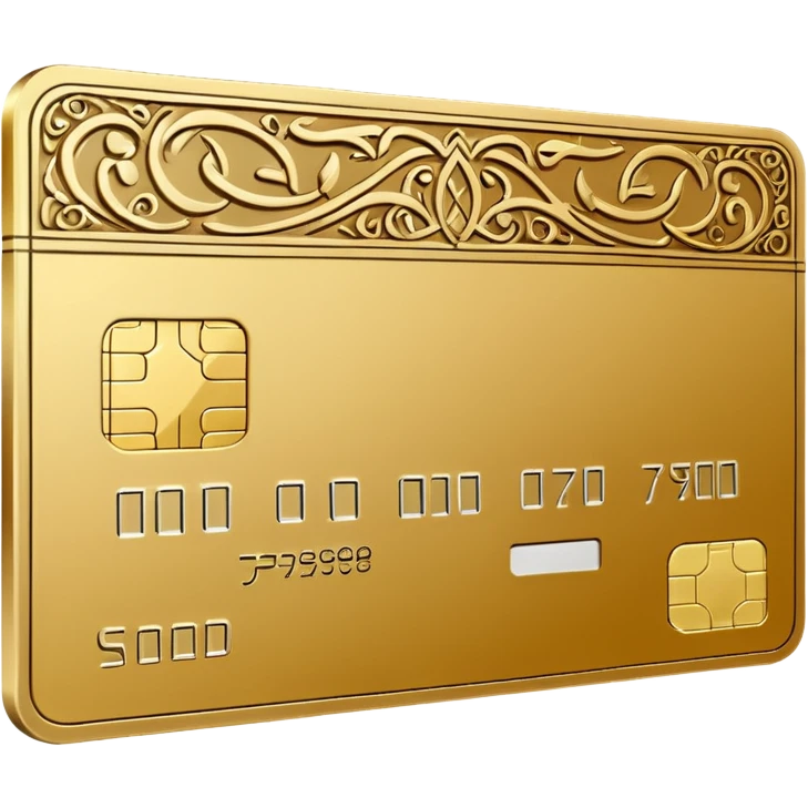 a golden credit card with Arabic patterns emoji