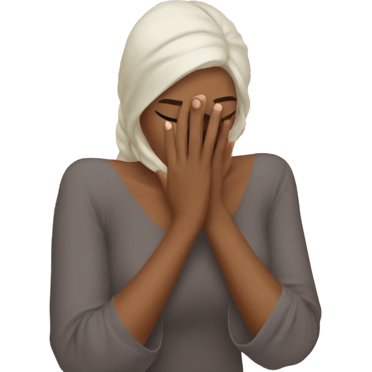 Beautiful woman covers her face with her hand emoji