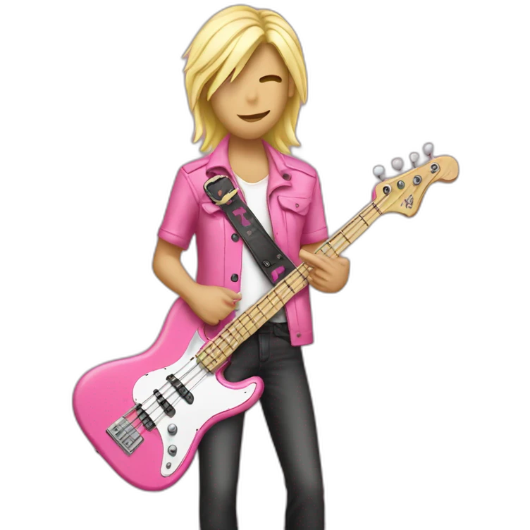 long-blond-bassguitar-player-pink-clothes-pink emoji