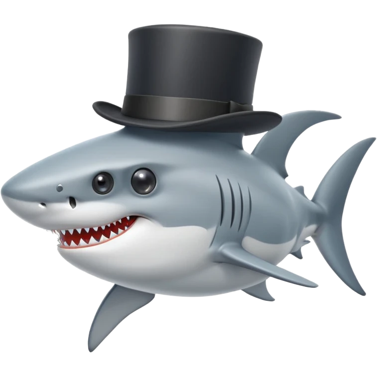 shark with a monocle and top hat emoji