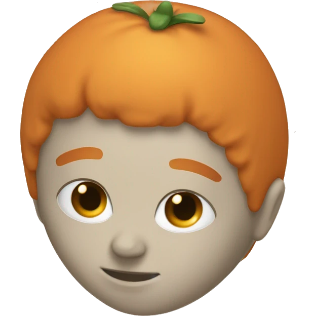 Orange bowl head
White skin
Small nose
Small eyes emoji