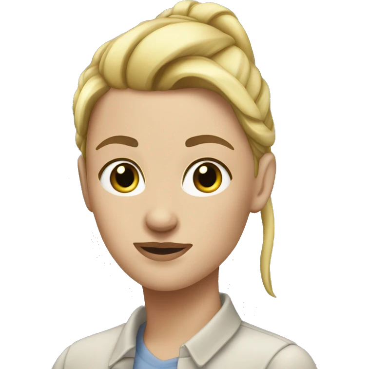 White women with a blond ponytail emoji