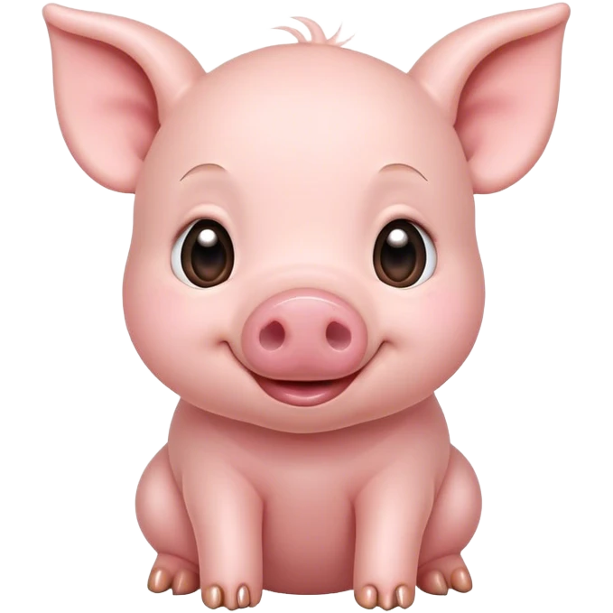 Сute baby pig with small peepee emoji