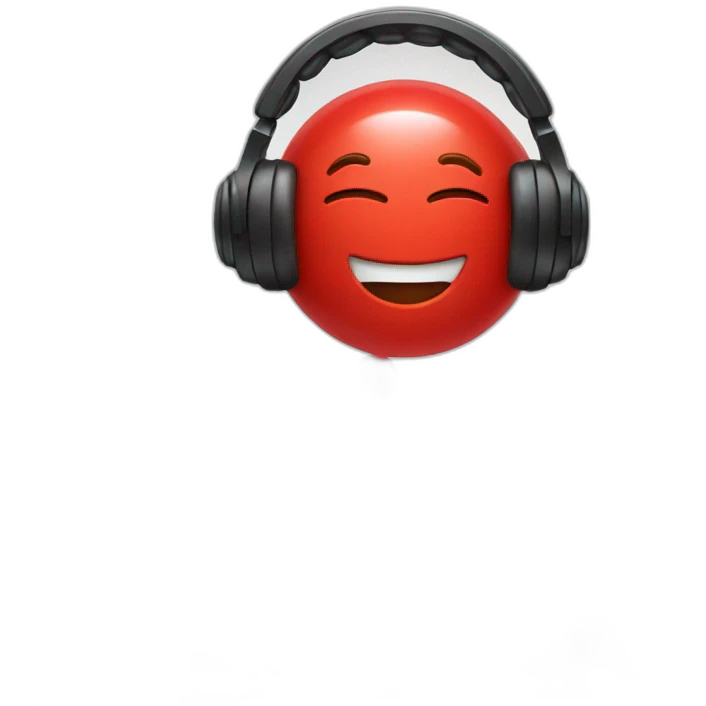 red candy with headphones emoji