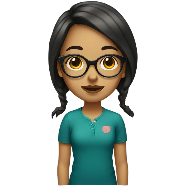 portrait of a girl with glasses emoji
