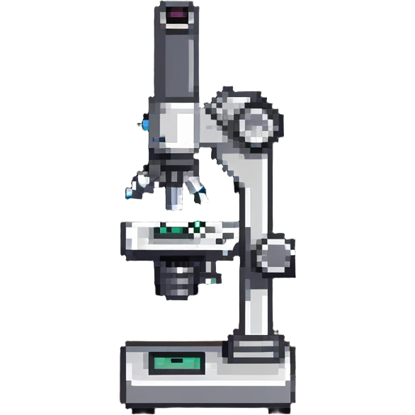 Research microscope on lab table emoji