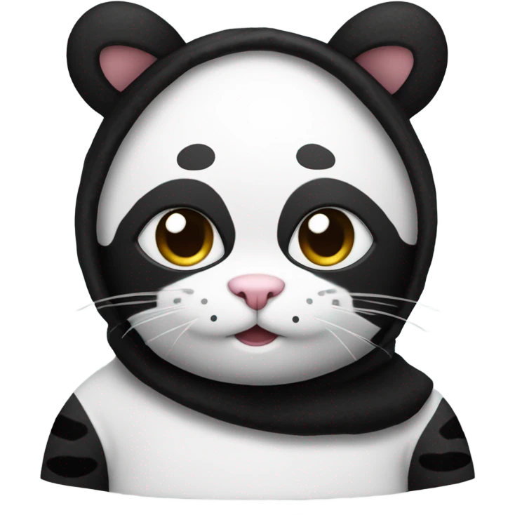 Cat wearing a panda costume  emoji