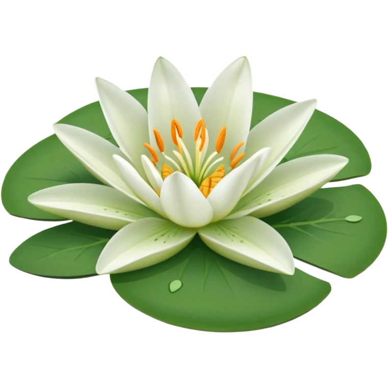 a pretty lily flower on a green circle lilypad emoji