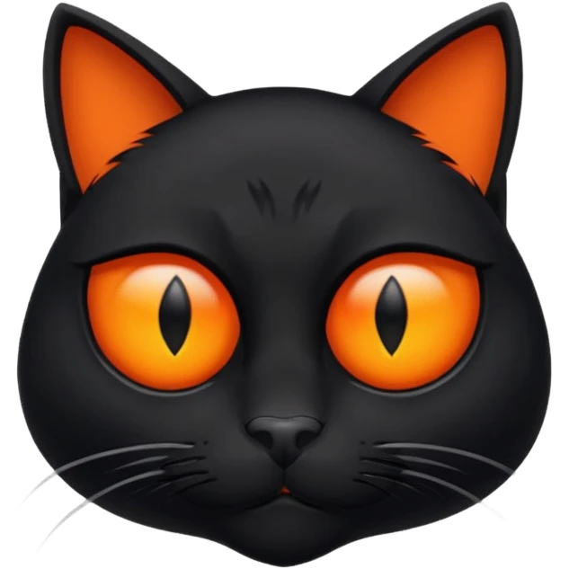 Чёрный кот у которого один глаз красный  а второй оранжевый, шерсть кота чёрная  emoji