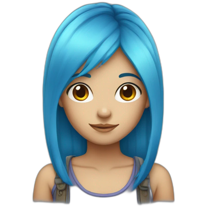 blue haired girl emoji