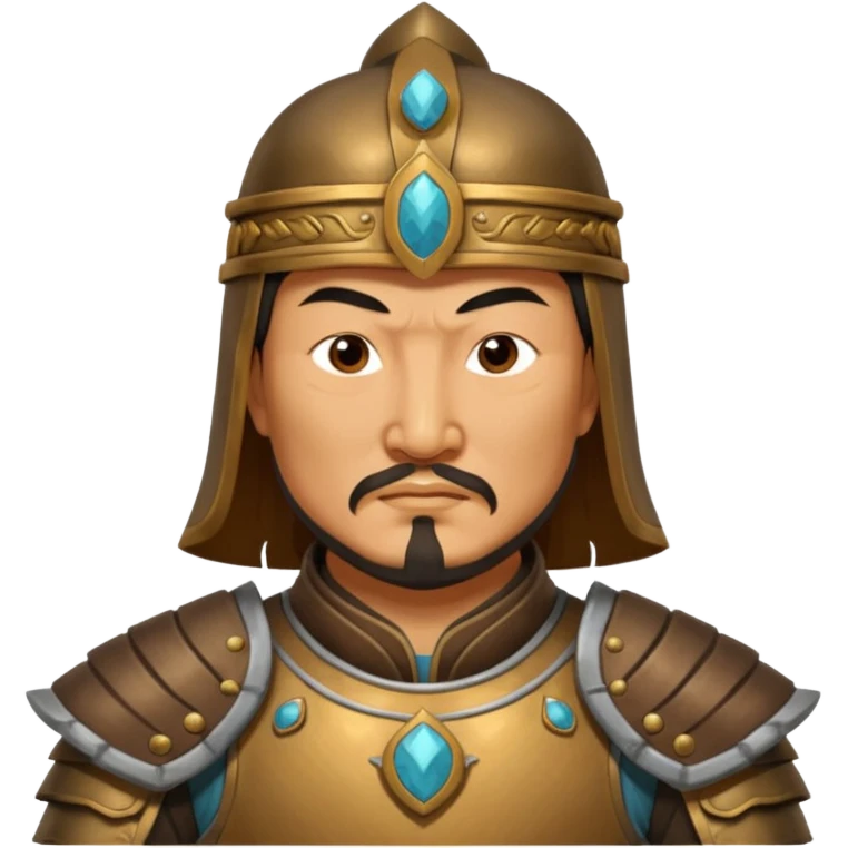 Genghis Khan in armor in 3/4 position emoji