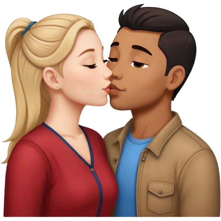  Népales men kiss white girl emoji