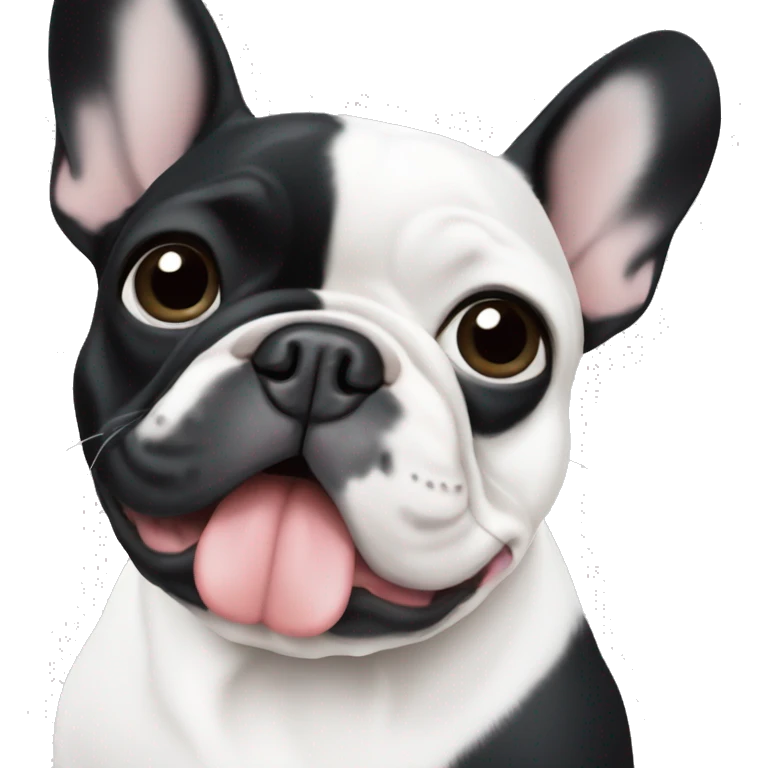 Black and white French bulldog emoji