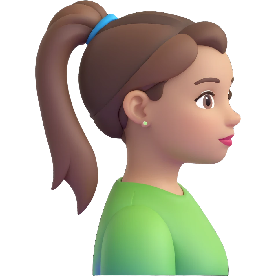 girl with brown hair and ponytail emoji