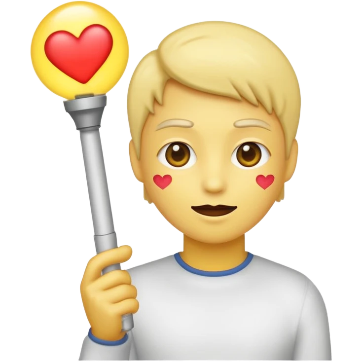 a person emoji with heart eyes holding light stick emoji