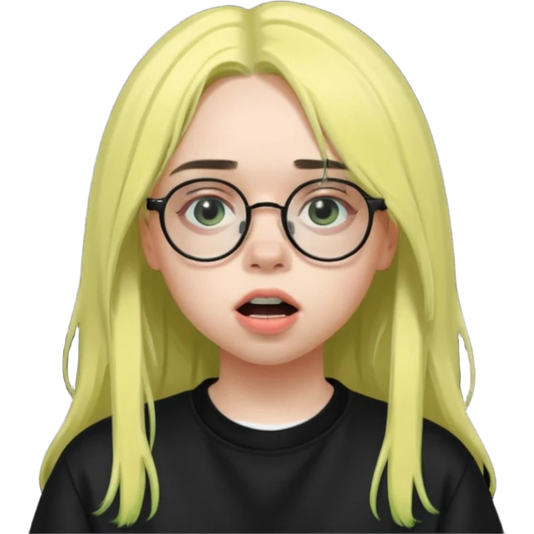 billie eilish with glasses singing  emoji