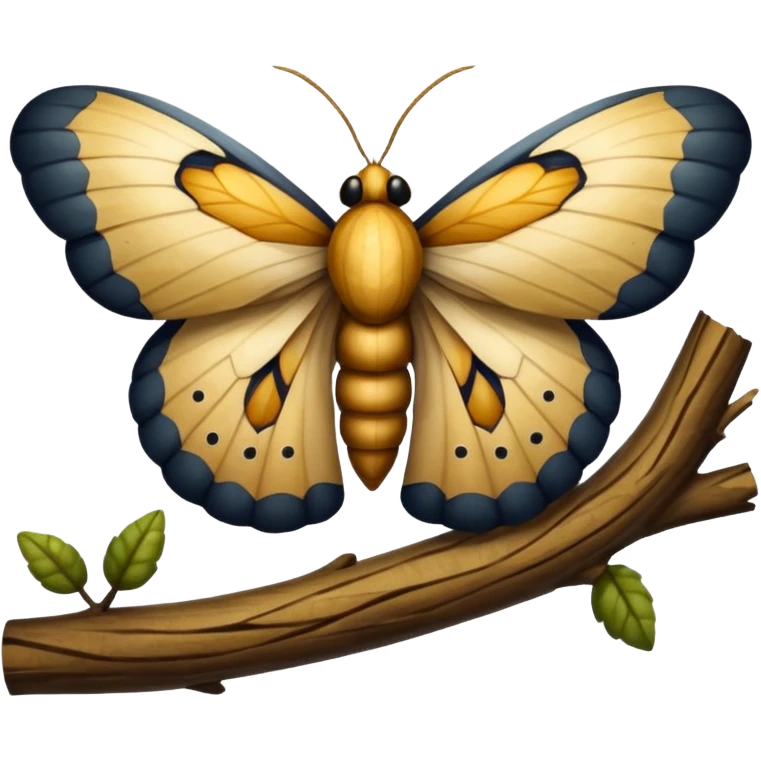 Moth on a branch emoji
