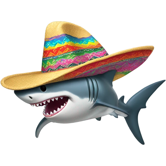 Shark wearing a mariachi hat emoji