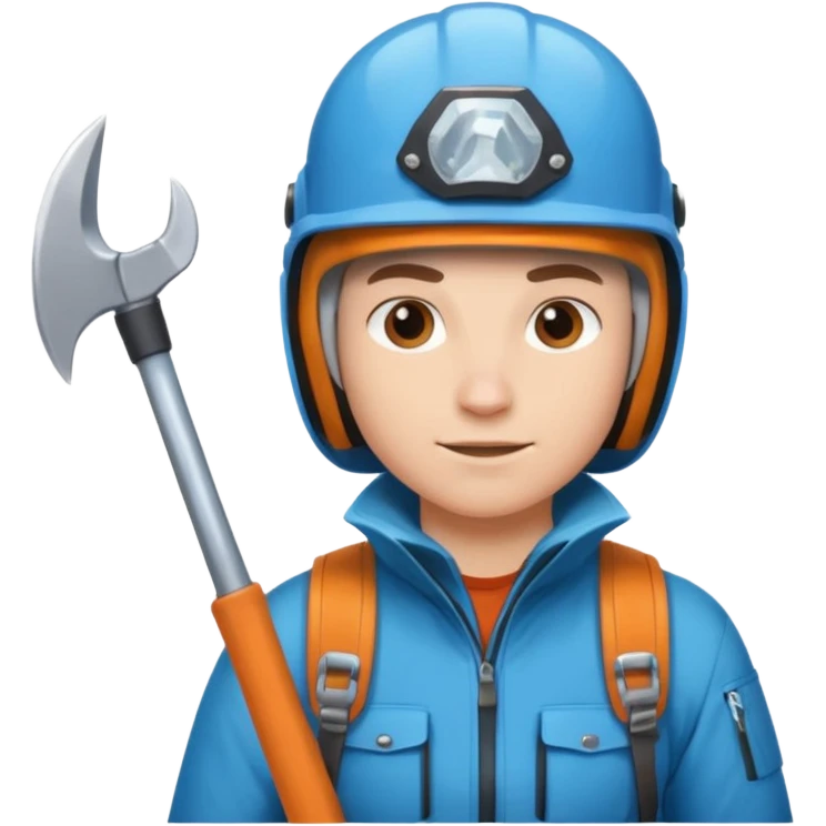 lead climber with ice axe emoji