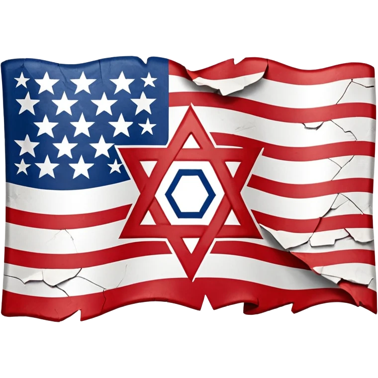 United States flag with a swastika symbol and star of david symbol on the flag emoji