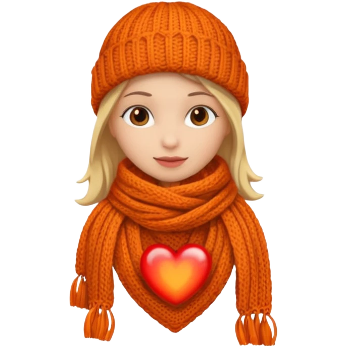 heart with autumn scarf emoji