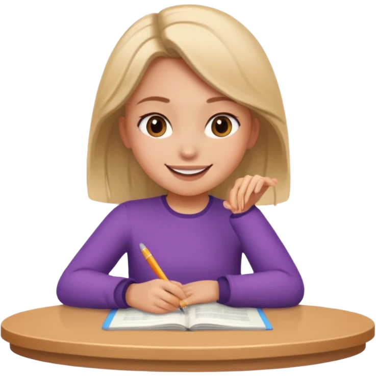 girl disscussion around a table emoji