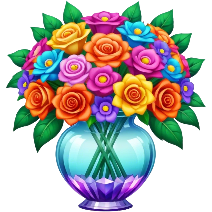 Bridal bouquet in crystal vase emoji