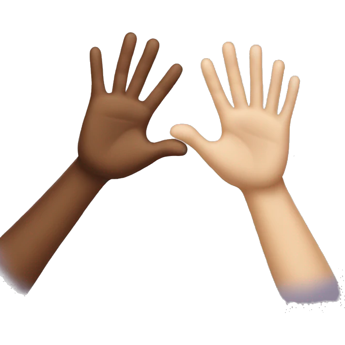 realistic friends high-fiving emoji