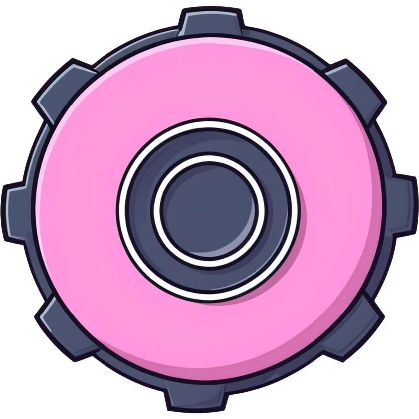Pink gear emoji