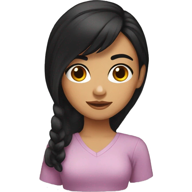 Hispanic girl with black hair emoji