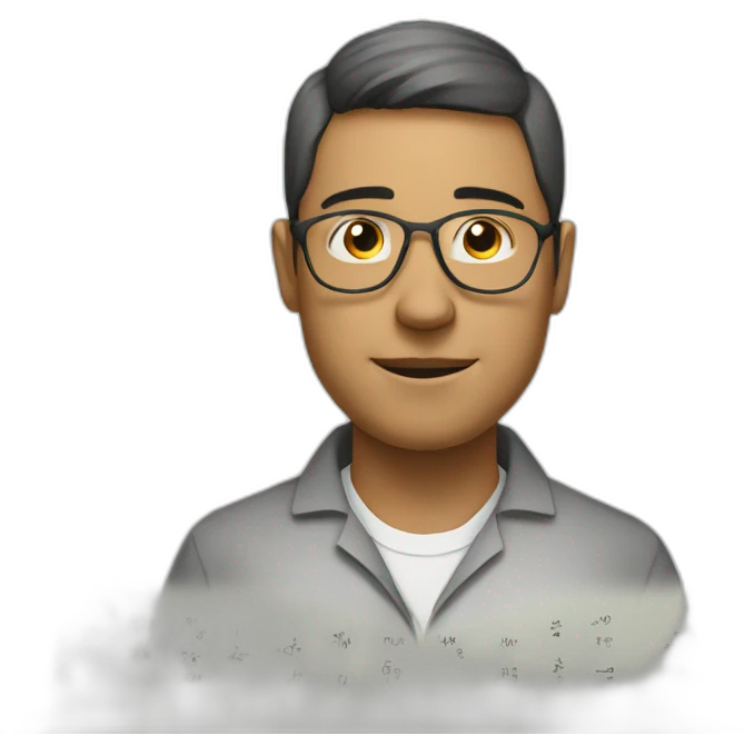 man with equations around his head emoji