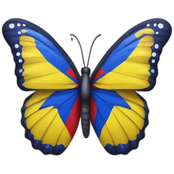 Una mariposa con los colores de la bandera de Colombia emoji